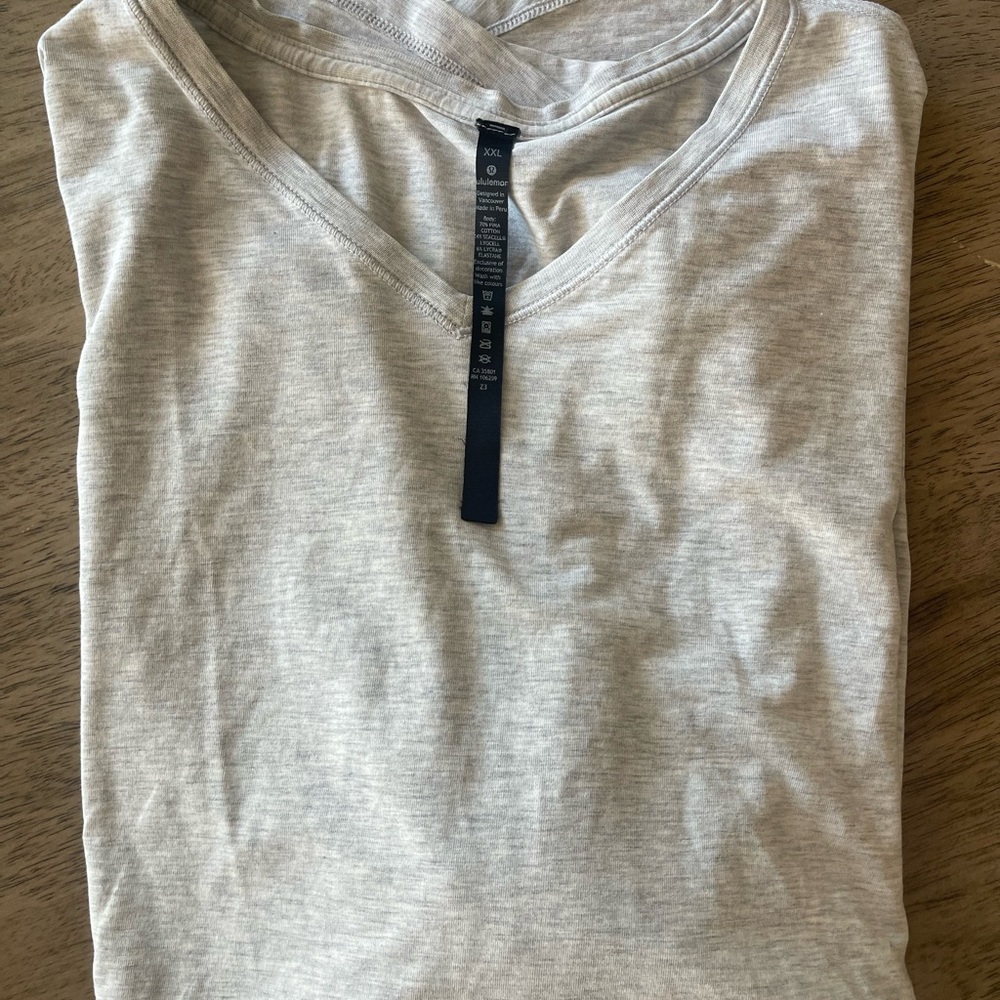 Light grey lululemon vneck tshirt
